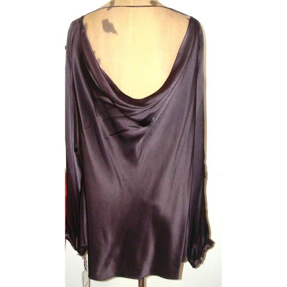 NWT Worth NY Womens Plus Size 20 Top Designer New York Blouse Silk Burgundy - Picture 4 of 5
